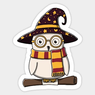 White Owl In Witch Costume Sticker